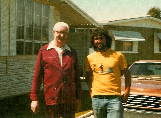 Mr. Carl Barks and Me in front of his home, 1980